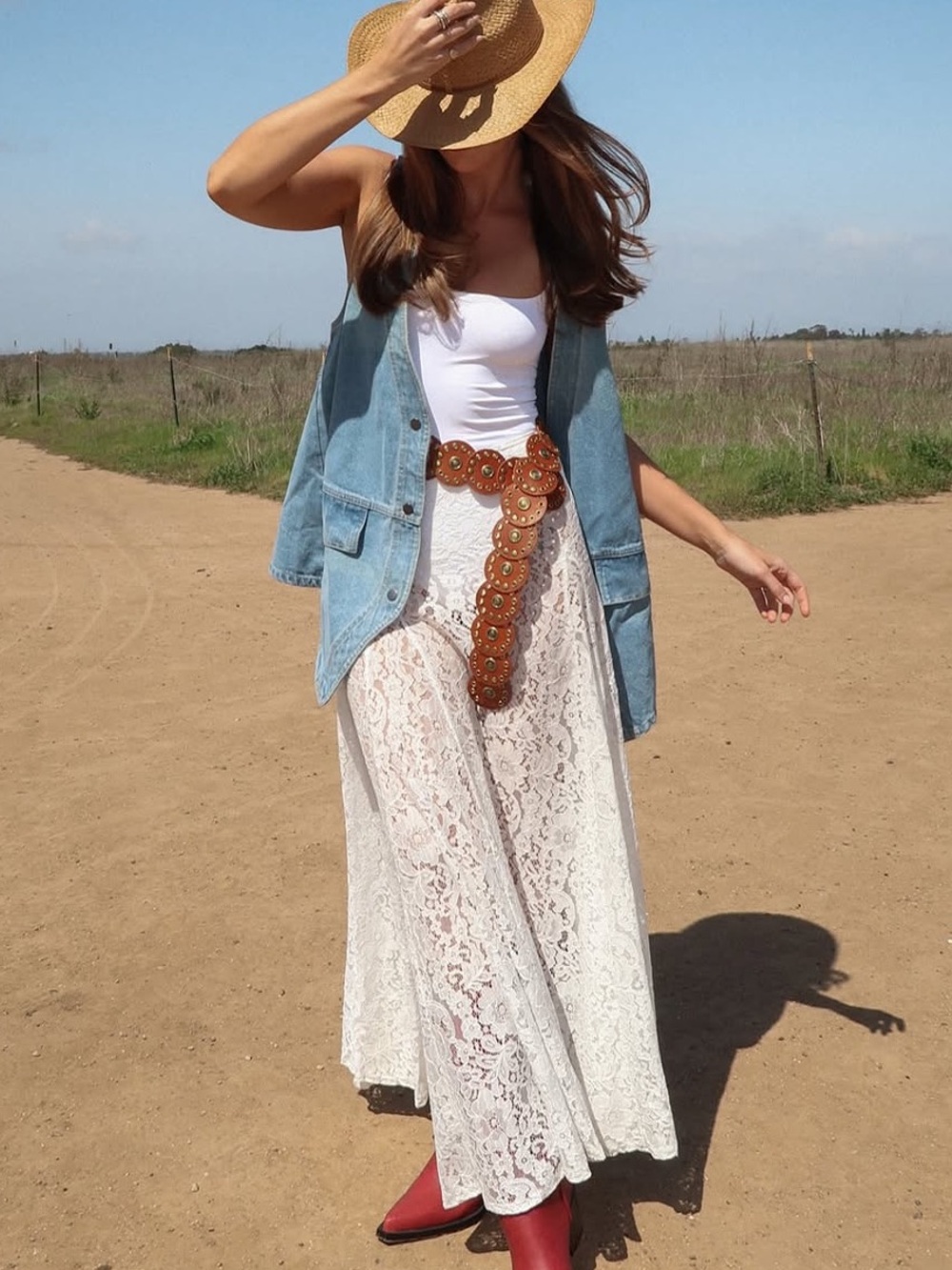 NWOT oversized long denim vest